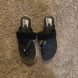 Sorel Black Slide Sandals